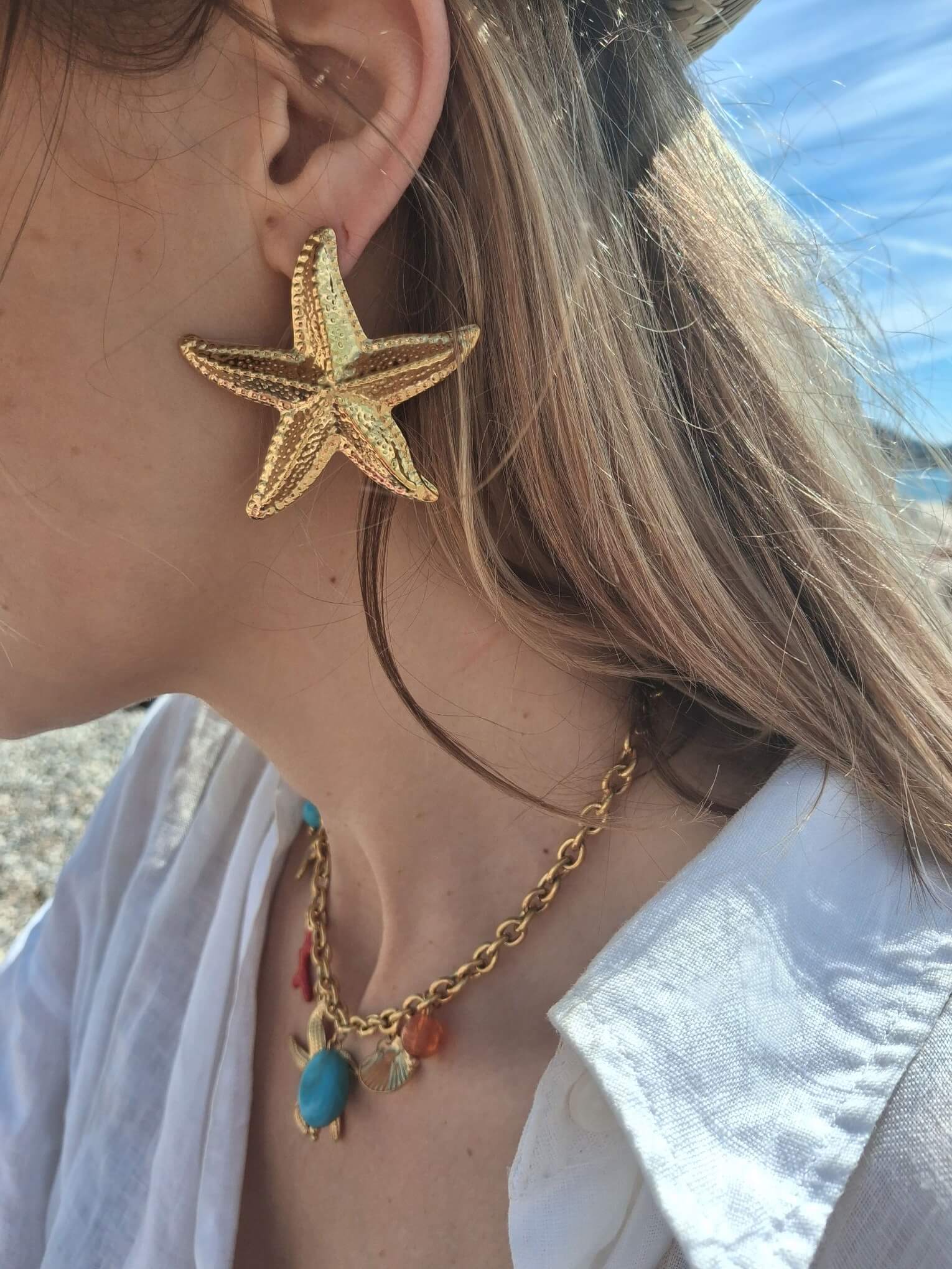 Grandes boucles d'oreilles étoiles de mer
