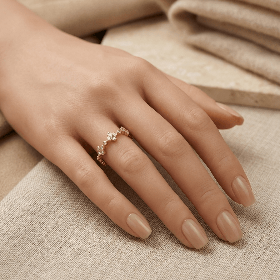 Bague fine fleurs